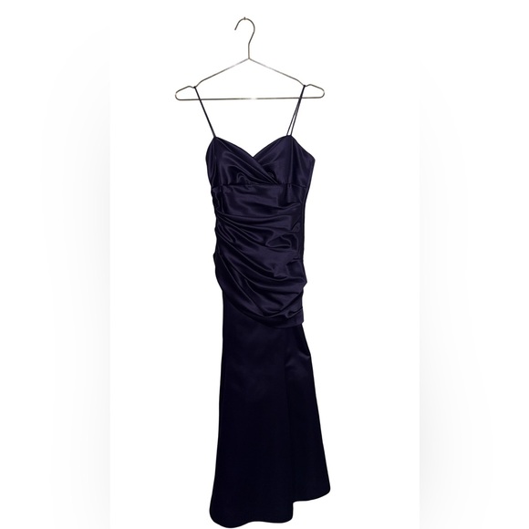 David’s Bridal Elegant Dark Purple Evening Gown Bridesmaid Dress Size 4 P2P 16” - Picture 2 of 5